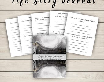 My Life Story Journal, Printable Memory Journal, Legacy-Building Diary,Self-Discovery Workbook with Guided Prompts, Life Coaching Gift