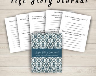 My Life Story Journal, Printable Memory Journal, Legacy-Building Diary,Self-Discovery Workbook with Guided Prompts, Life Coaching Gift