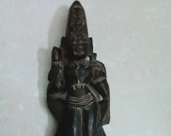 Antique Wooden Goddess Idol With Smooth Finish