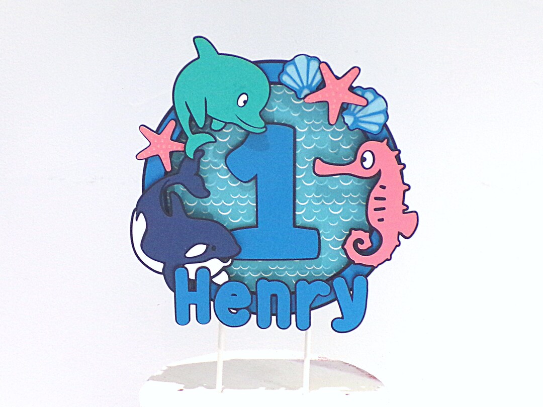 Under the Sea Party Sea Life Cake Topper Age Cake Topper Etsy UK