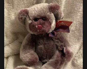 Russ Iris Purple Teddy Bear, 10” long, Plush Stuffed Animal Toy (Sparkly nose) Original Tag