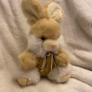 Beautiful Tan Vintage DanDee Bunny Rabbit stuffed animal, Hare, 12&quot; easter