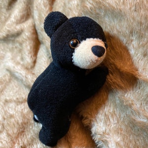 Laying Down Black Bear, Teddy bear, Stuffed Animal, 6 inch long Wish Pets