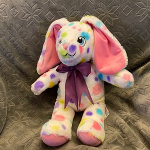 Beautiful White Confetti Rabbit Bunny, stuffed animal, Hare, 16&quot; without ears easter