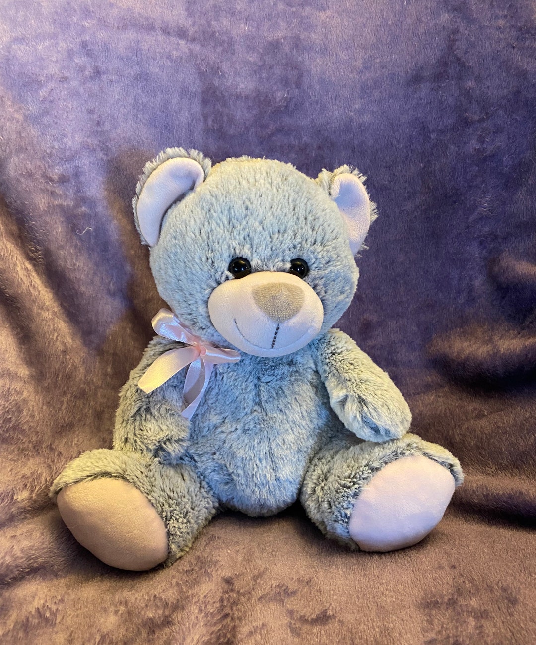Gray & Pink Color Teddy Bear Stuffed Animal 10 Sitting - Etsy Gray & Pink Color Teddy Bear Stuffed Animal 10 Sitting - Etsy