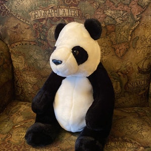 Vintage 1999 Sweet and Soft 13” Sitting Panda bear, Stuffed Animal, 10” sitting, Rare & HTF!