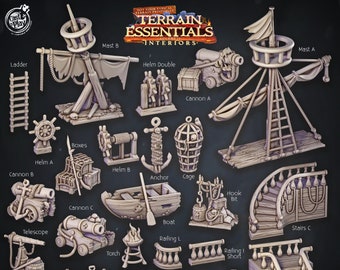 Pirate Ship Exterior Scatter Terrain | Dungeons & Dragons, Pathfinder, Saltmarsh, Spelljammer by Cast n Play
