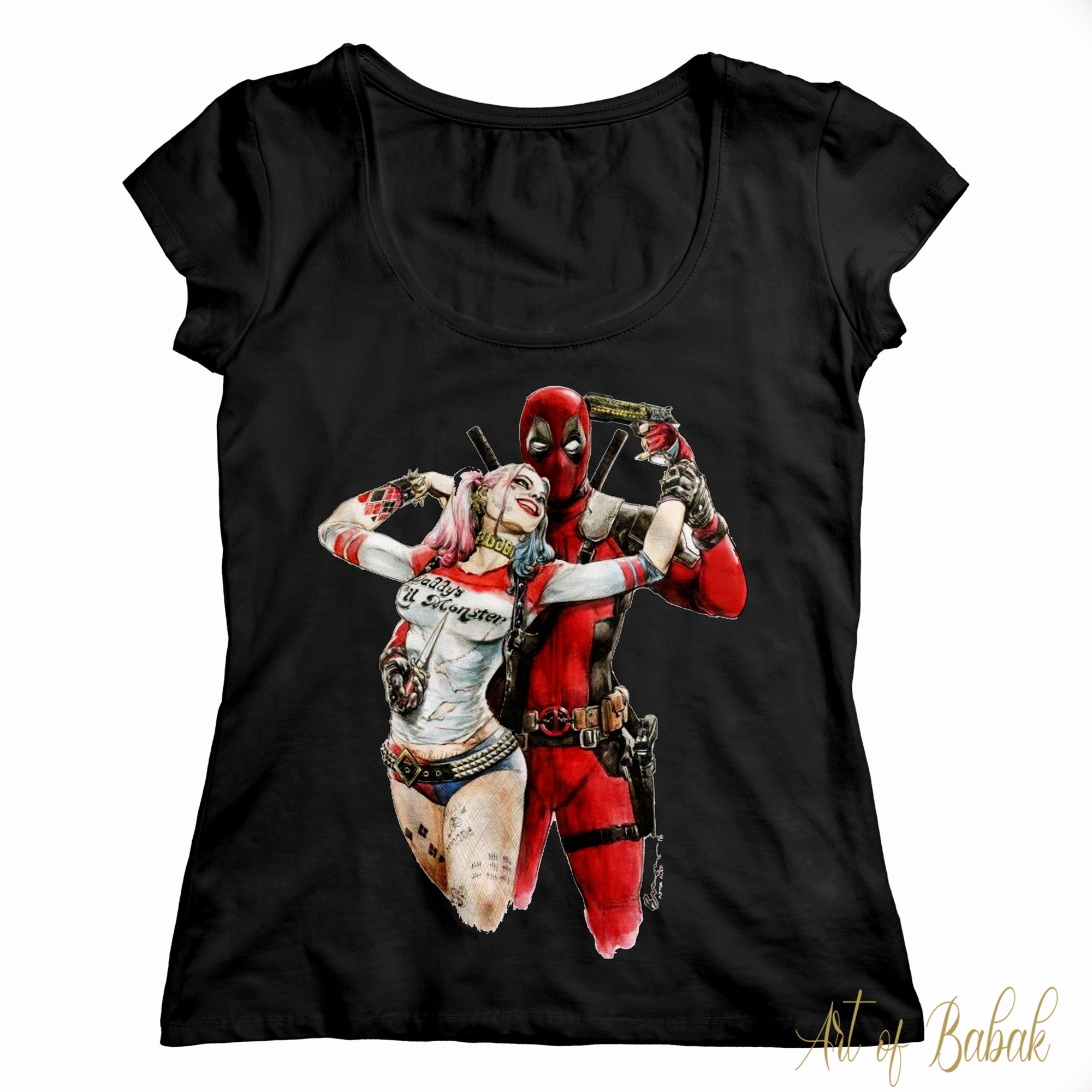Discover Deadpool & Harley Quinn Birds or Prey Suicide Squad T-Shirt