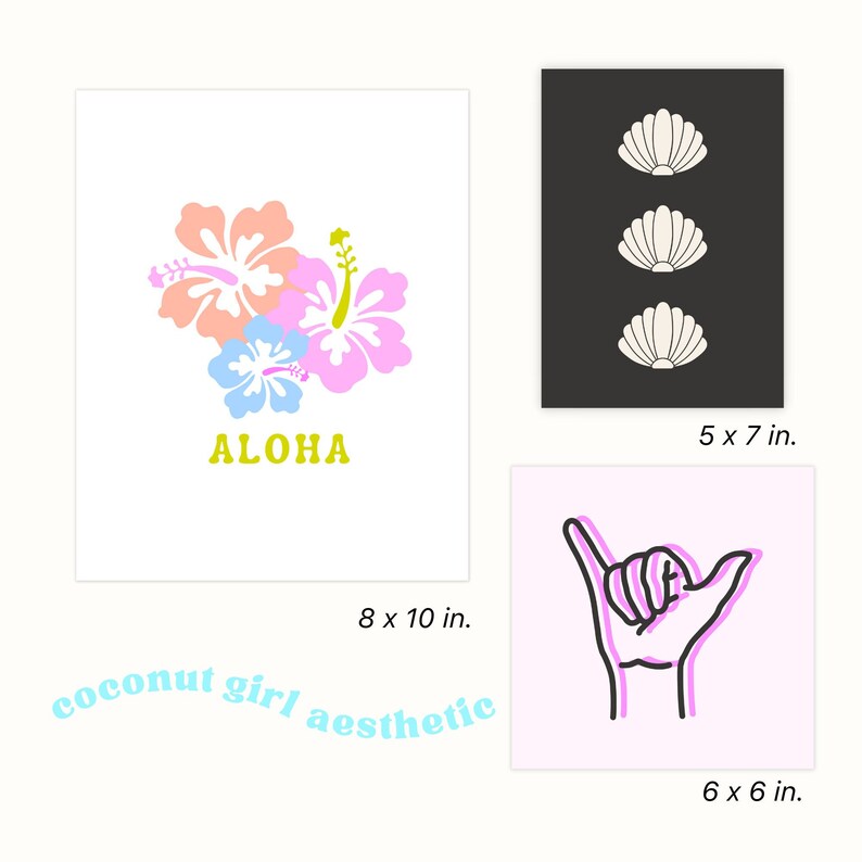 Coconut Girl Aesthetic Posters Trendy Wall Art Printable Etsy