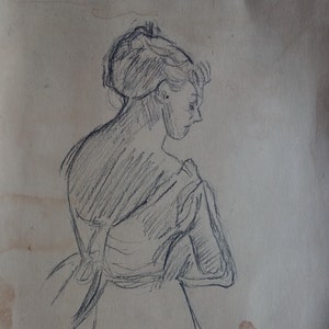 Frühes impressionistisches Portrait - Malerei, Tänzerin, (rückseitig gestempelt Sammler/Galerie) mit Signatur Inschrift, Degas