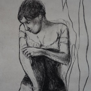 Frühe impressionistische Porträtmalerei, (rückseitig gestempelt Sammler/Galerie) mit Signatur Inschrift, Degas