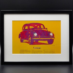 Andy Warhol Pop art limited publication fine print – Car, beetle– Matted, Framed & Ready to hang
