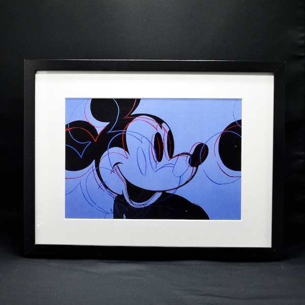 Andy Warhol Pop Art limitierte Publikation Fine Print – Mickey Mouse – mattiert, gerahmt & Fertig zum Aufhängen