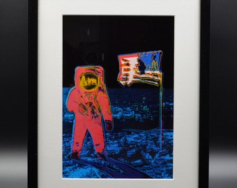 Andy Warhol Pop art limited publication fine print – Astronaut – Matted, Framed & Ready to hang