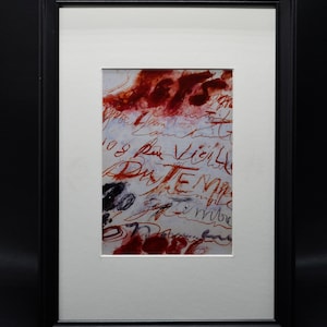 Cy Twombly Expressive limited publication fine art print – Composition– Matted, Framed & Ready to hang