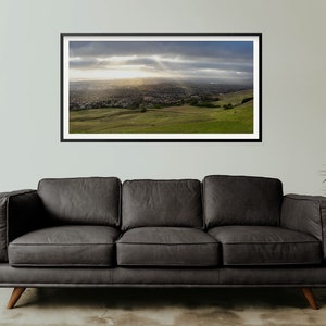 Sun Over the Valley - Mission Peak Trail, Fremont, CA - Panorama Fine Art Print - Landscape Photography - Home Decor - Wall Art - Gift