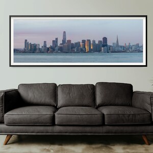 San Francisco Skyline At Sunrise - Panorama Fine Art Print - Landscape Photography - Home Decor - Wall Art - Gift