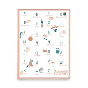Argentina Alphabet Abecedario Argento Poster Print