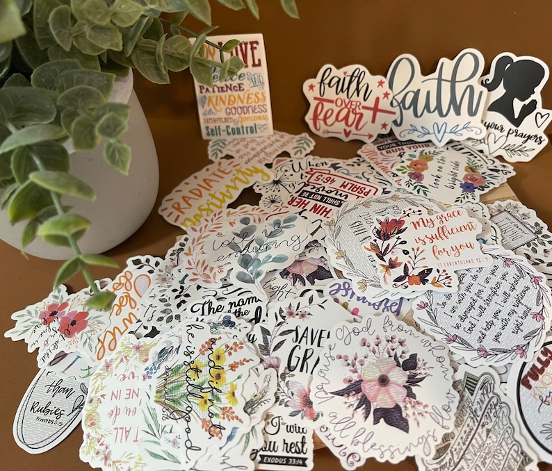 Faith Based Vinyl Sticker Packs Etsy