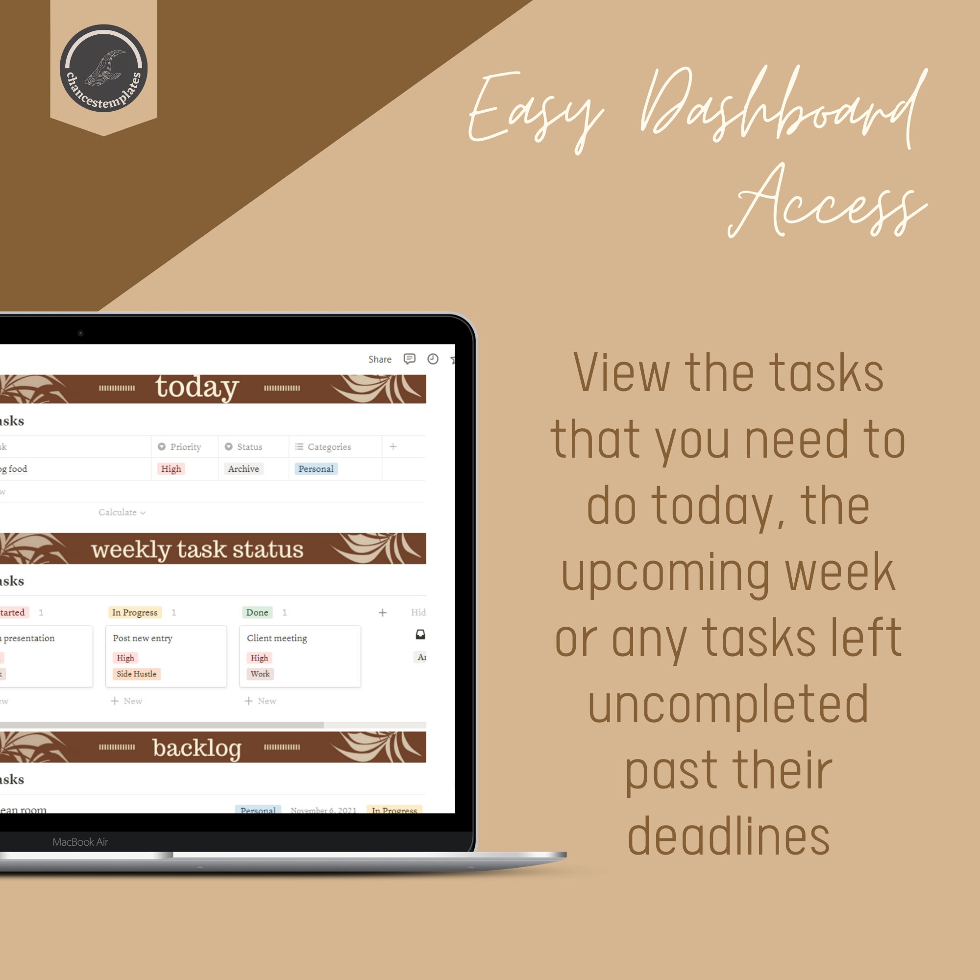 Notion Template to Do List Task Management Notion Dashboard ...