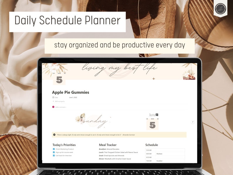 Notion Template Daily Schedule Planner Notion Dashboard for Etsy
