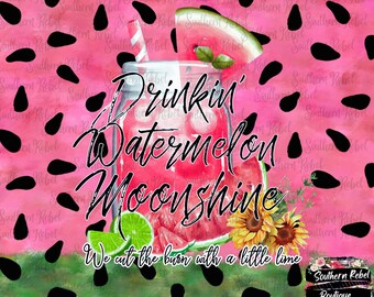 20 oz Tumbler 2 Designs Watermelon Moonshine PNG