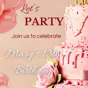 Party Time! Invito Digitale Modificabile per un Compleanno Indimenticabile!