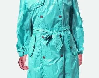 Blaumax Nylon Coat Raincoat Glossy Nylon Trench Coat Gr. L