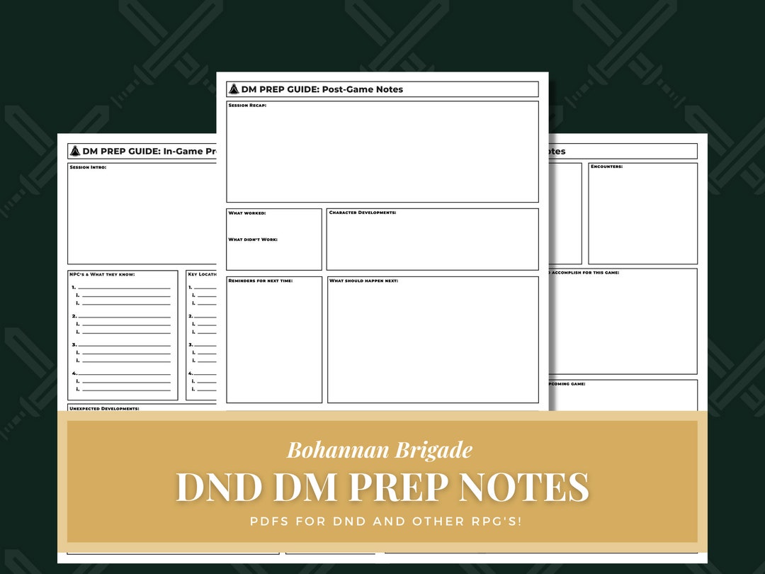 Notes for Dungeons and Dragons Digital Master Prep Gifts for DM Gifts ...