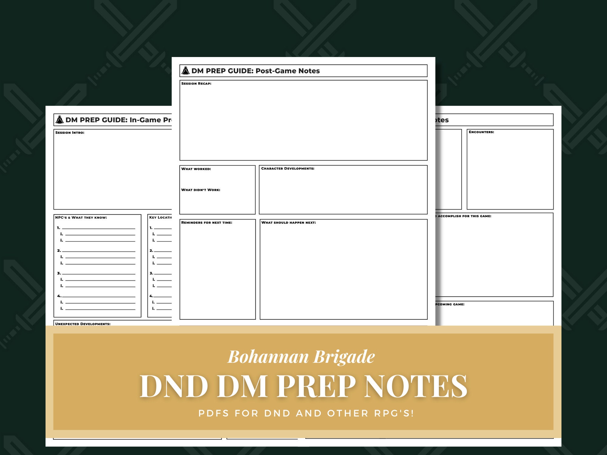 Notes For Dungeons And Dragons Digital Master Prep Instant Download Etsy
