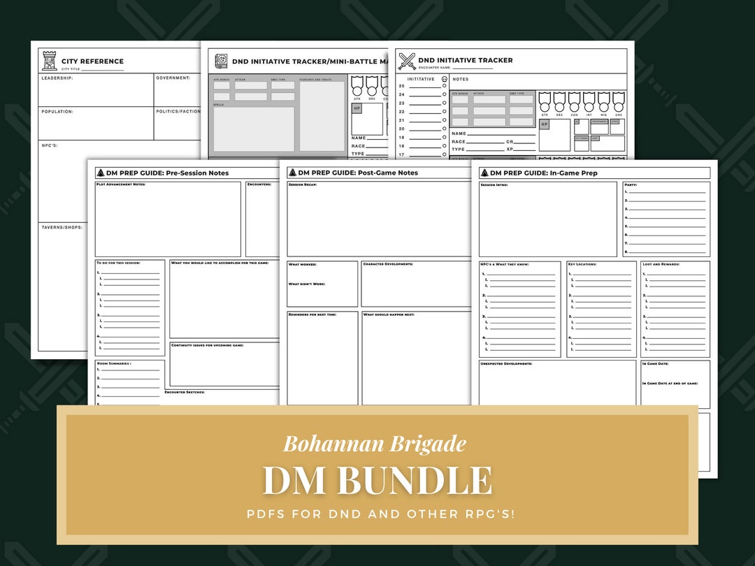 Notes for Dungeons and Dragons DM Bundle Digital Download Tabletop ...