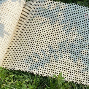 Cane Webbing 20&quot; Width Bleached/White/Cream Color Hexagon Rattan Sheet Natural for Furniture/Decorations/DIY Sell By The Foot