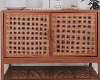 Webbing Rattan Cane 36'' Width Dark Natural Radio Rattan Cane Mesh Webbing Roll/Rattan for Cane Furniture, restoration and DIY Project
