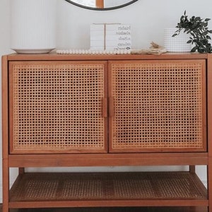 Webbing Rattan Cane 36'' Width Dark Natural Radio Rattan Cane Mesh Webbing Roll/Rattan for Cane Furniture, restoration and DIY Project