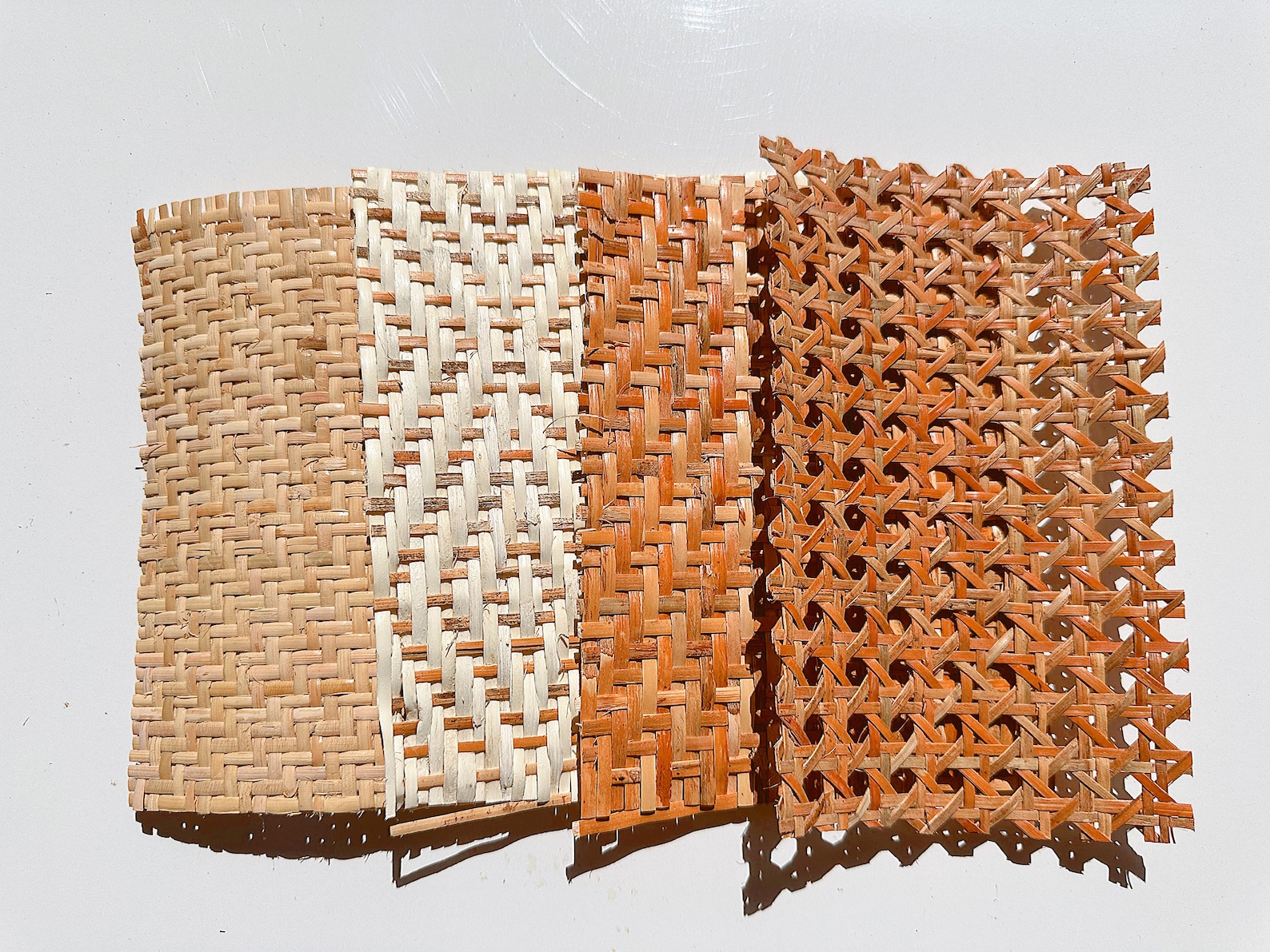 SET 16 Samples Pack Natural Pre Woven Rattan Cane Webbing for Furniture ...