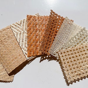 SET 16 Samples Pack Natural Pre Woven Rattan Cane Webbing for Furniture ...