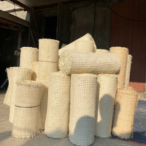 Rattan Cane Webbing 24" Wide Natural Bleached Hexagon Rattan Webbing Roll for  Furniture/24 Zoll natürliche gebleichte Rattan Cane