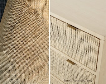 Webbing Rattan Cane 19'' Width, Natural Radio Weave Rattan Cane, Rattan Cane Square Webbing Premium, Save more with BIG LENGTH
