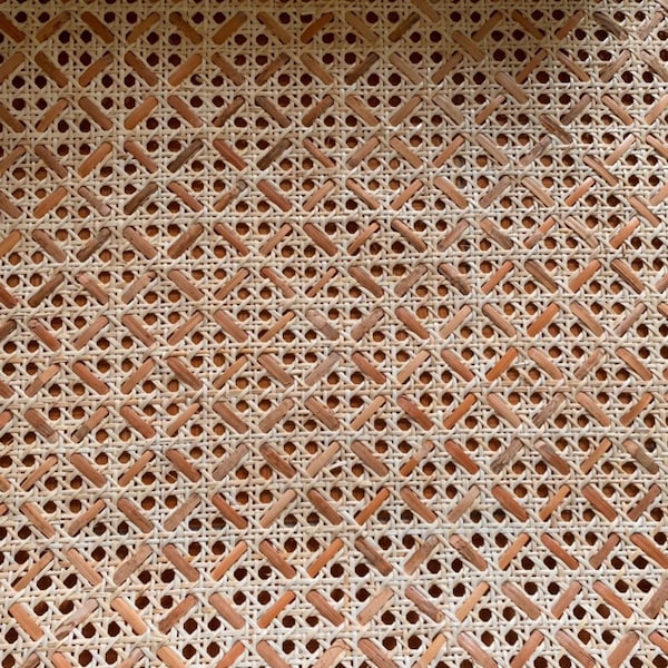 Rhombic Pattern Natural Cane Sheet Rattan Closed Weave Cane Webbing, Natural Rattan Cane Webbing  For Homestay, Hotel, Resort 18''/24''Width