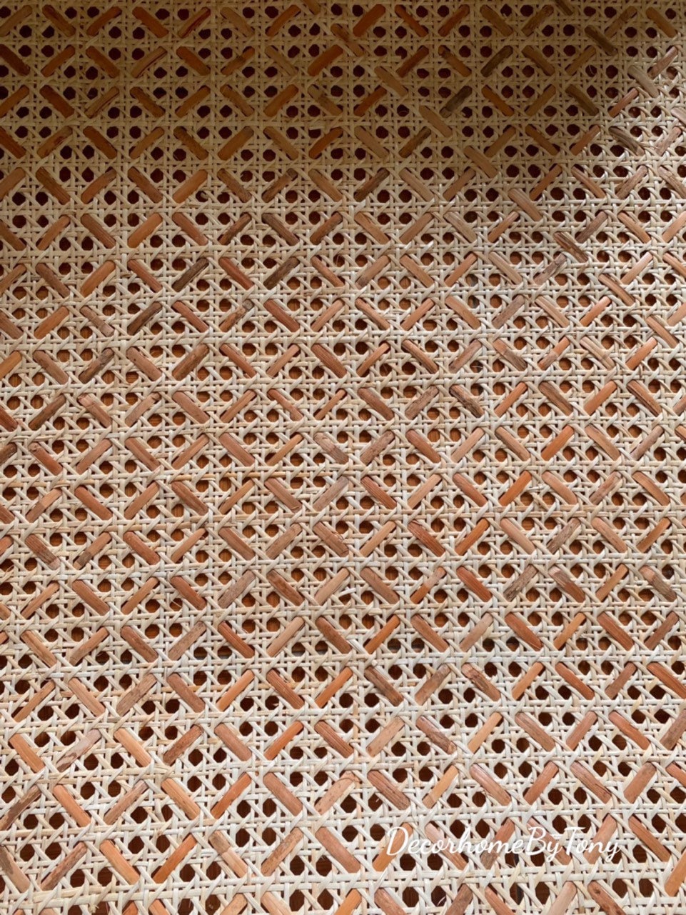 Rhombic Pattern Natural Cane Sheet Rattan Closed Weave Cane Webbing, Natural Rattan Cane Webbing  For Homestay, Hotel, Resort 18''/24''Width