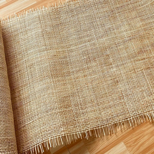 SPECIAL PRICE- Cane Webbing 15.5",18''/20"/24''/27.5"/31.5"/36"/39.5" Width Light Natural Rattan Cane Square Webbing Roll (Radio Weave)