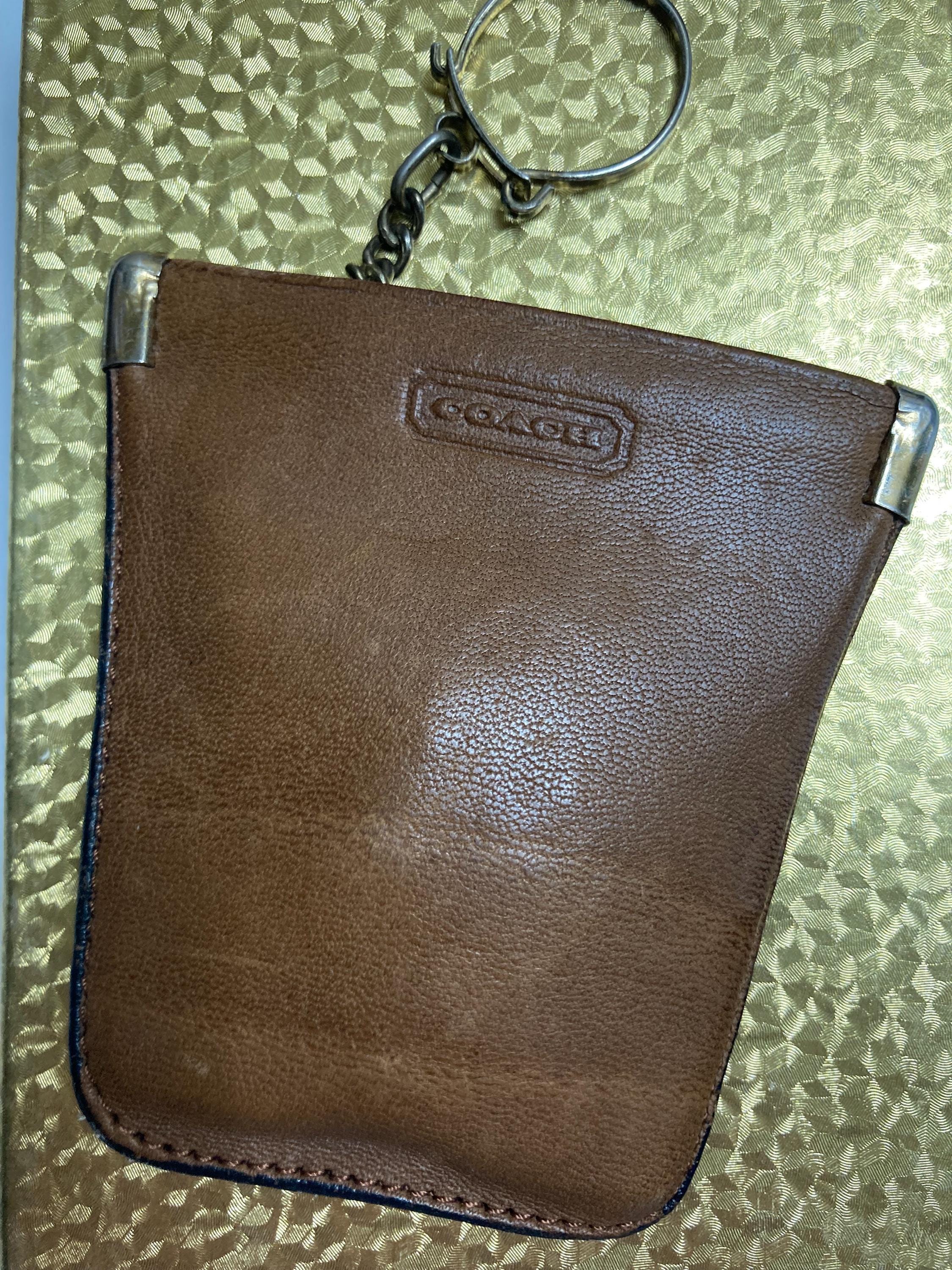 新品同様 オールドコーチ キーケース 緑 old coach key case COACH Key Case Leather Green Men's, Slightly Scratched and