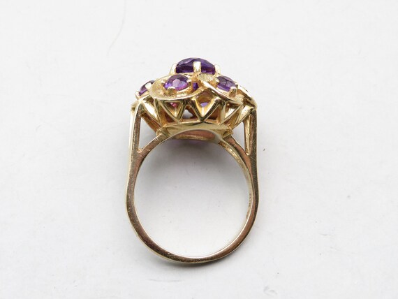 10k Yellow Gold and Amethyst Ring, Multi Stone Ro… - image 3