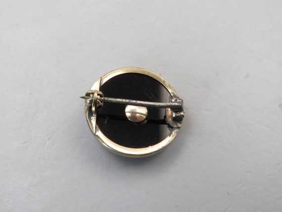 Antique Gold Filled Victorian Black Onyx Mourning… - image 3