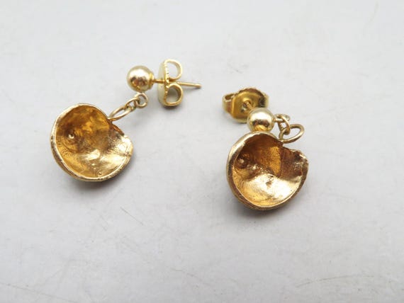 Seashell Earrings 14K Solid Gold for Her, Sea She… - image 5