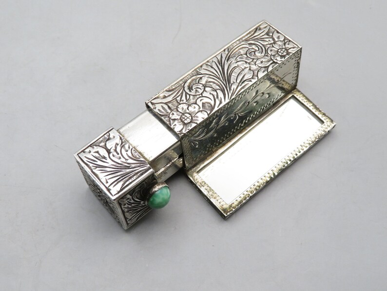 Retro Lipstick Case - Silver White