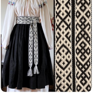 Sash &quot;Spinner&quot; Ukrainian Belt, Eastern Europe Ethnic Belt for Women, Pagan Makosh Spinner Sash
