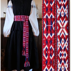 Faja saami del norte, cinturón indígena tejido a mano, cinturón patrimonial sápmi, cinturón étnico tradicional de Escandinavia y Rusia