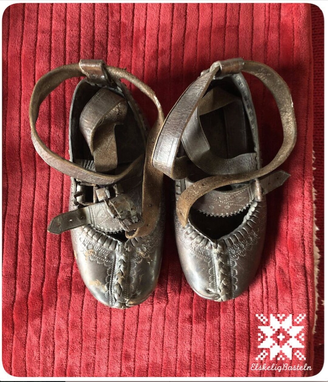 Antique Authentic Carpathian Leather Shoes, Ukrainian Traditional Folk ...