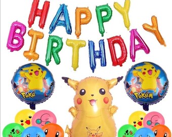 GUBOOM Ballon Ballons Aluminium Pikachu Foil Balloon Hélium Ballons pour Enfant Pikachu Anniversaire Fête Décoration Kit Anniversaire Happy Birthday Balloon GUBOOM Ballon Ballons Aluminium Pikachu Foil Balloon Hélium Ballons pour Enfant Pikachu Anniversaire Fête Décoration Kit Anniversaire Happy Birthday Balloon